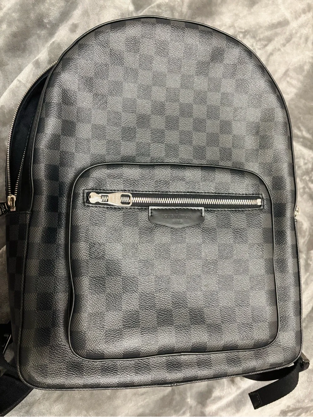 Louis Vuitton Black Damier Graphite Backpack with Silver Hardware